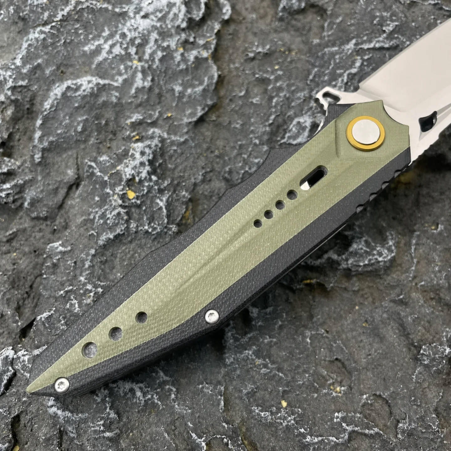 Heavy Duty Tactical Folding Knife D2 Steel G10 Handle Black Stonewash Outdoor Camping Survival EDC Pocket Knife - view 6