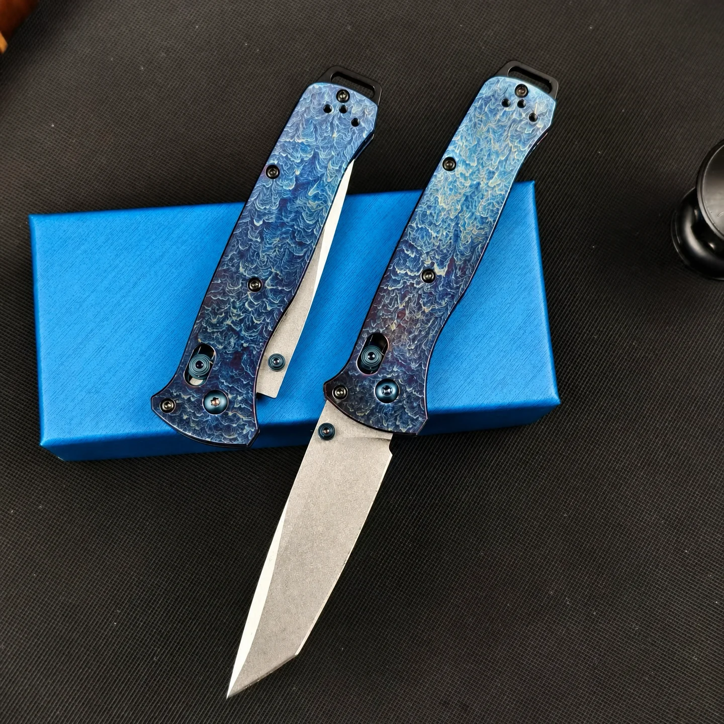 M390 Steel Titanium Handle Folding Knife Lightning Pattern EDC Lightweight Pocket Knife Outdoor Camping - view 5