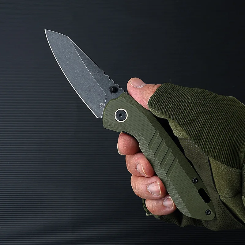Customizable Edc D2 Steel Folding Pocket Knife With G10 Handle & Ball Bearings System for Outdoor Camping Surviv - view 2