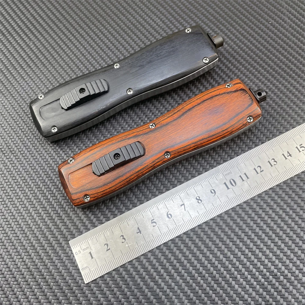 Outdoor Survival Pocket Knife Tactical Hunting and Camping Edc With D2 Steel Blade and Wood Handle