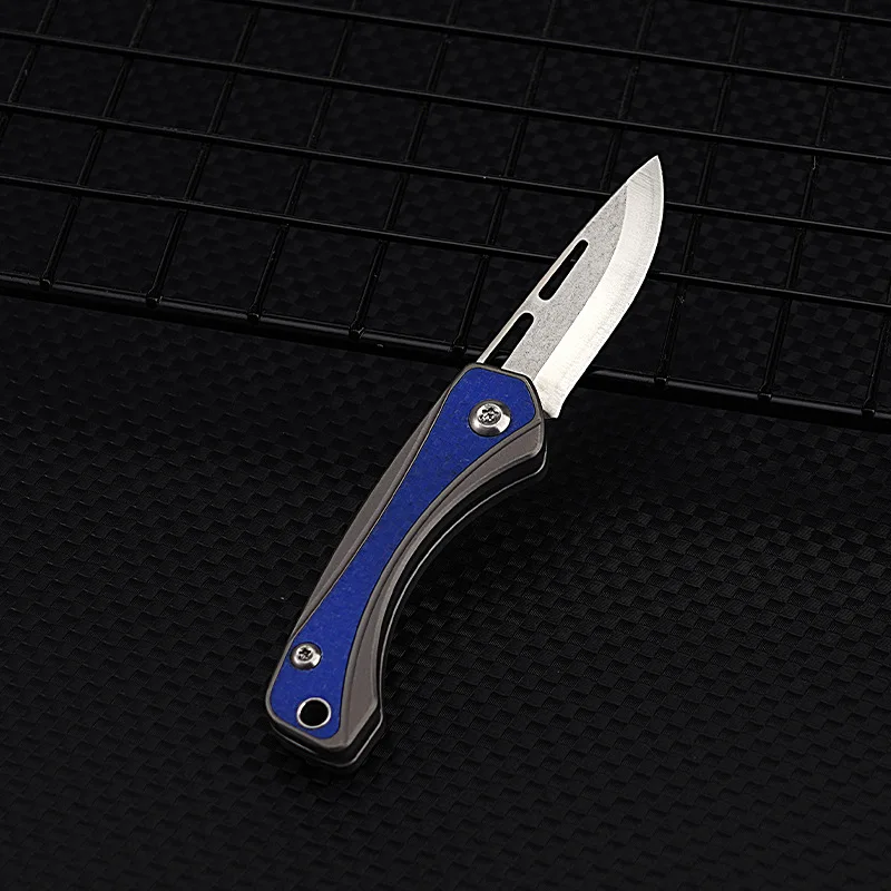 D2 Blade Folding Knife With Titanium Alloy and G10 Handle for Outdoor Camping Customizable Grade