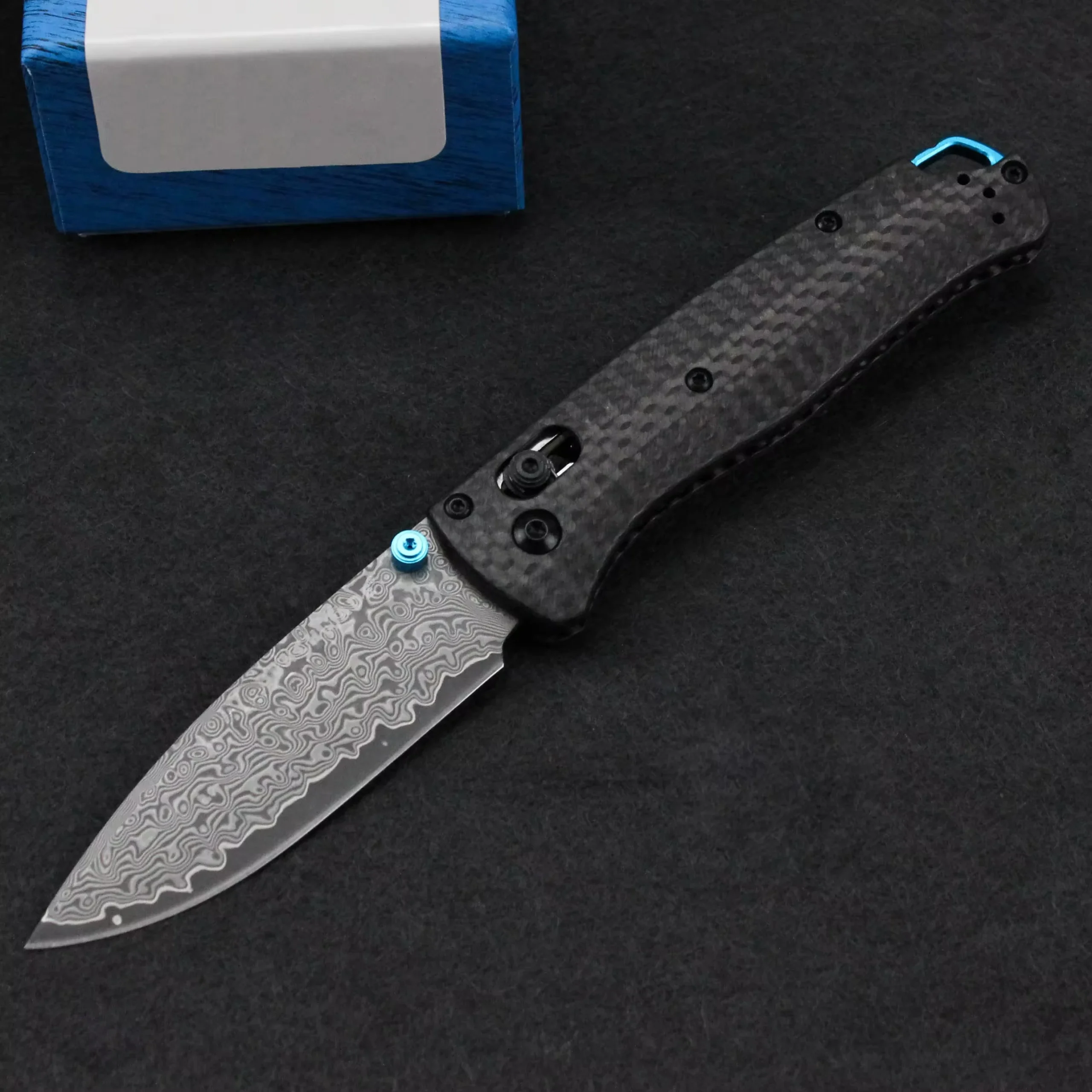 Carbon Fiber Handle Damascus Folding Knife Outdoor Pocket Camping Hunting Tactical High Hardness Knife - view 3