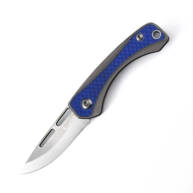 D2 Blade Folding Knife With Titanium Alloy and G10 Handle for Outdoor Camping Customizable Grade - view 4