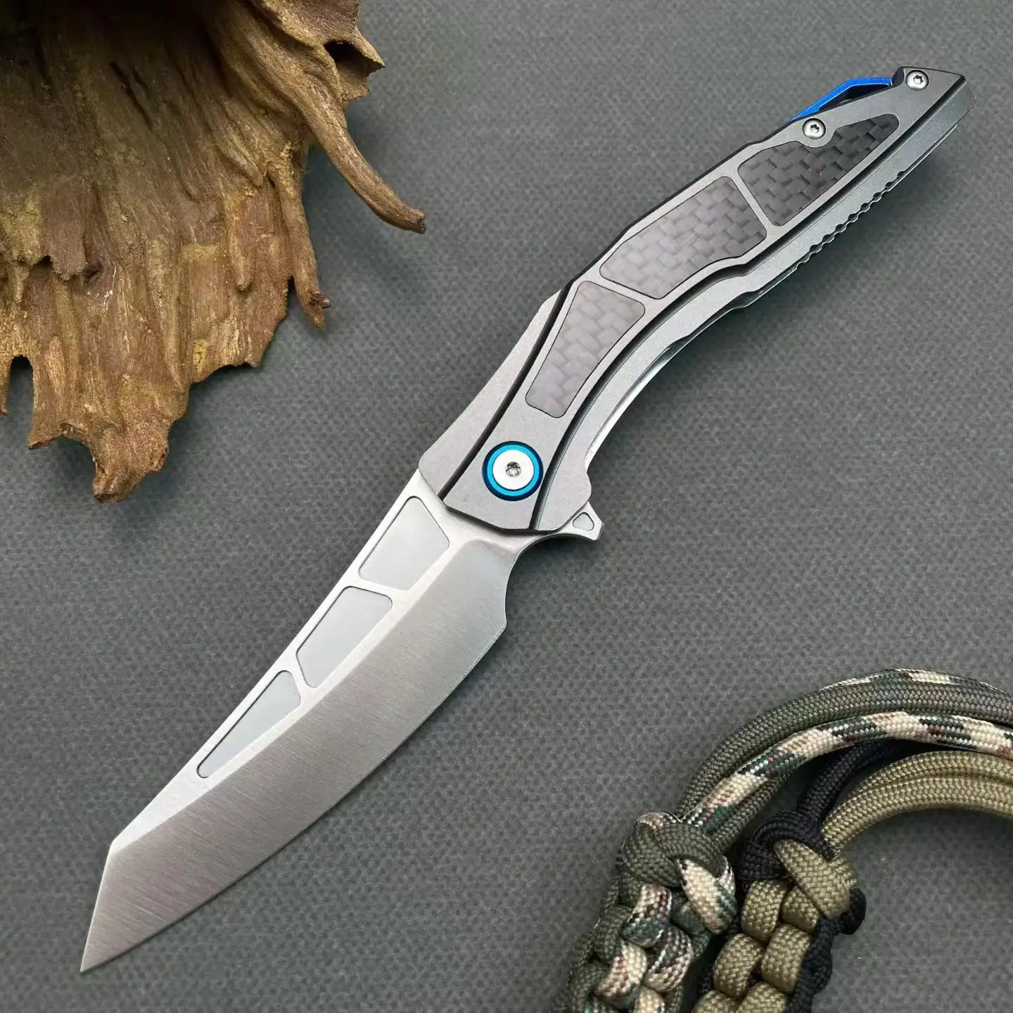 Carbon Fiber Handle Folding Knife 8Cr14 Steel EDC Tactical Outdoor Camping Survival Pocket Knife - view 3