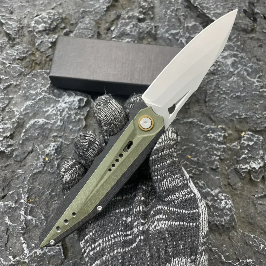 Heavy Duty Tactical Folding Knife D2 Steel G10 Handle Black Stonewash Outdoor Camping Survival EDC Pocket Knife
