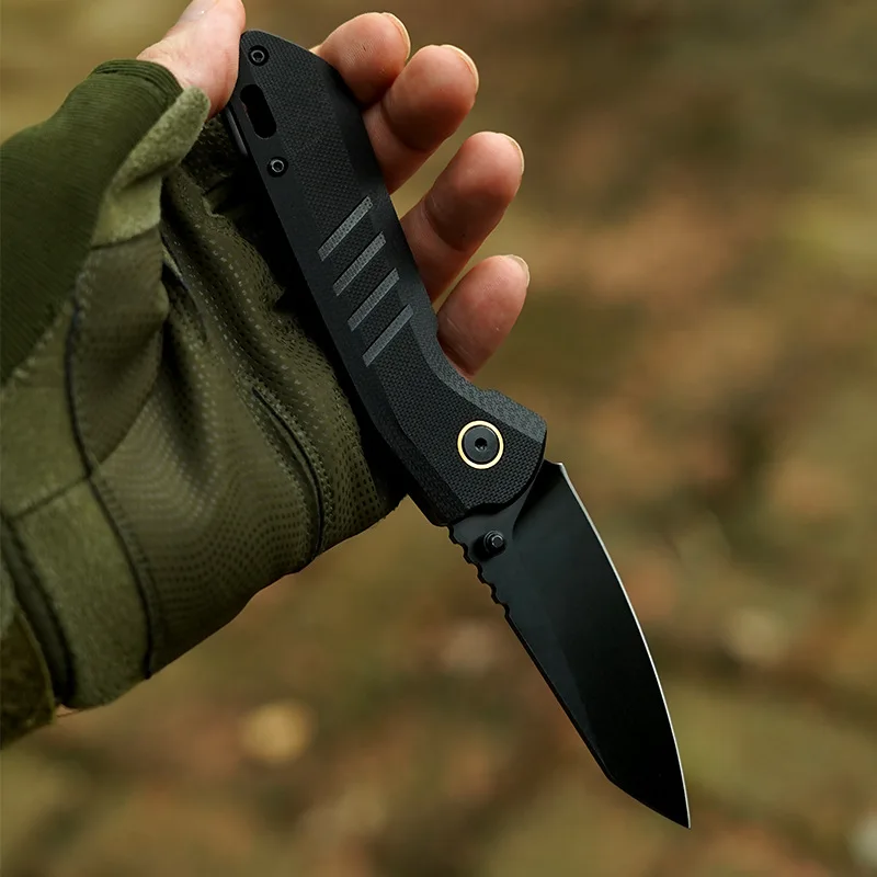 Customizable Edc D2 Steel Folding Pocket Knife With G10 Handle & Ball Bearings System for Outdoor Camping Surviv - view 5