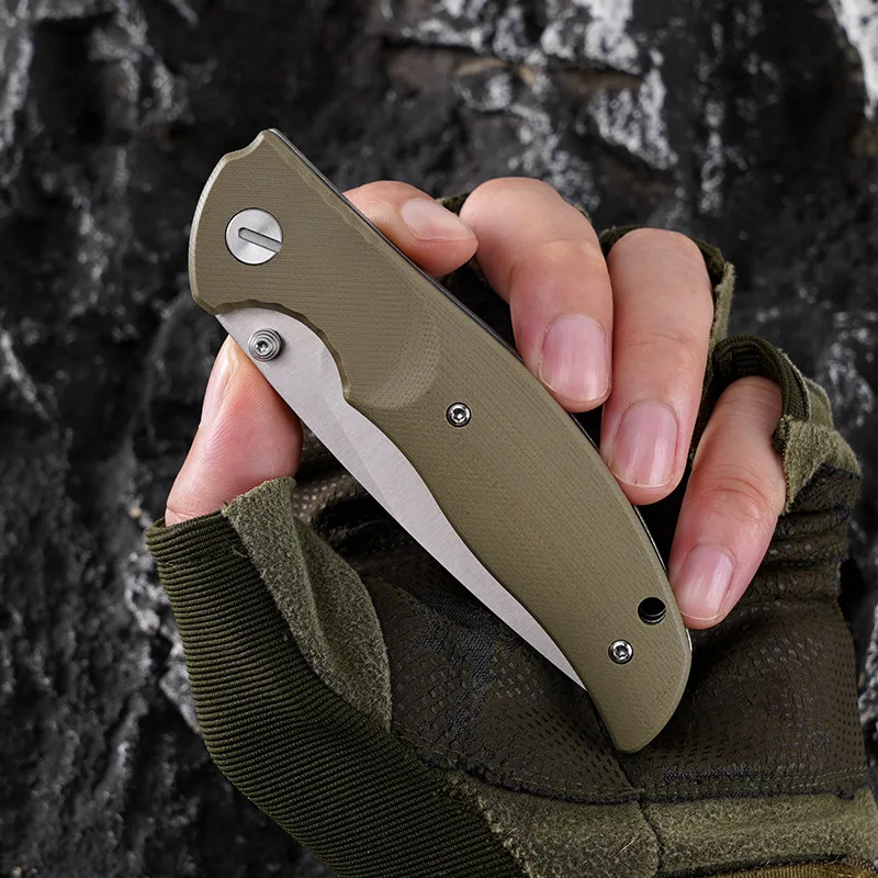 Edc Folding Pocket Knife D2 Steel Blade G10 Handle Outdoor Camping Gift Hunting Knife - view 3