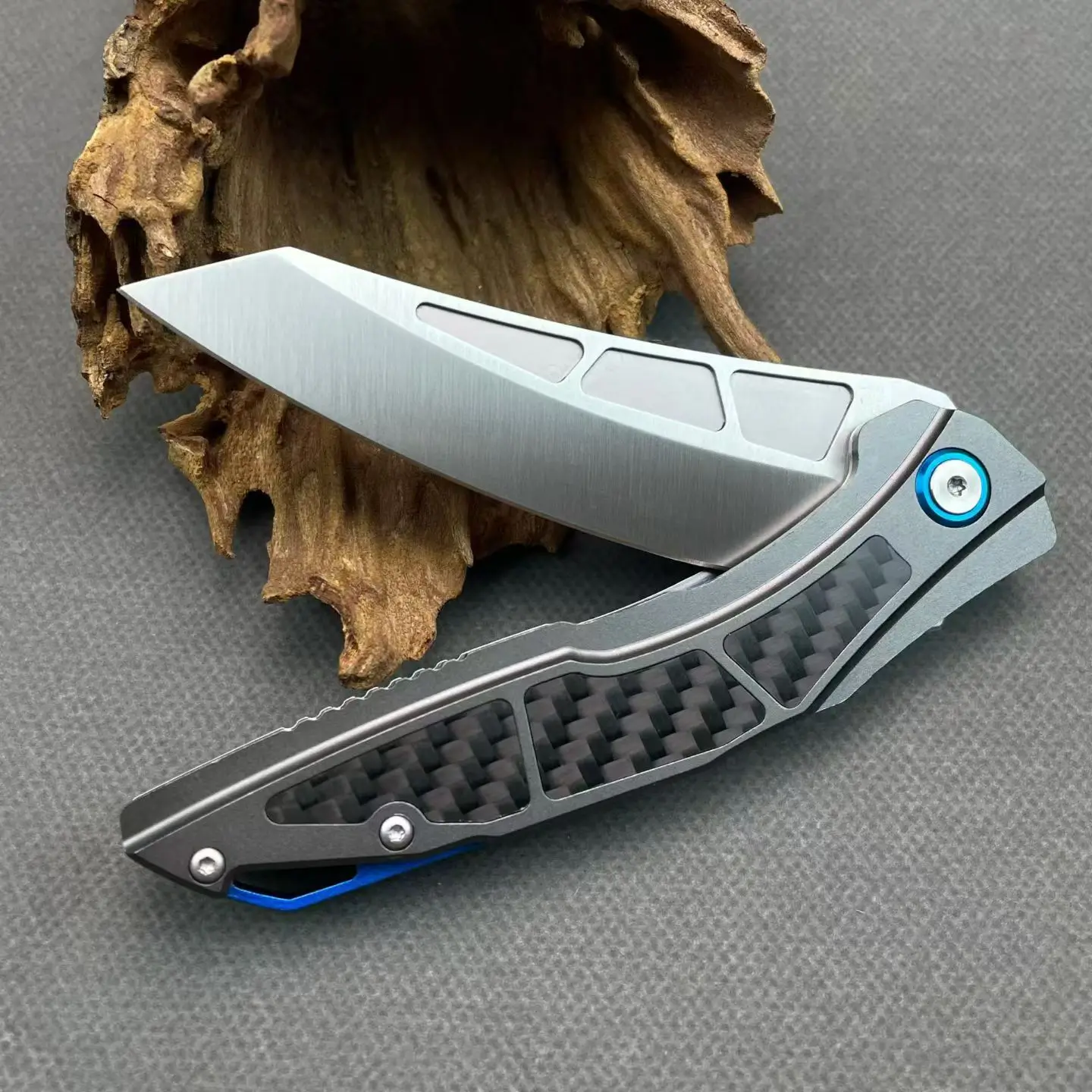 Carbon Fiber Handle Folding Knife 8Cr14 Steel EDC Tactical Outdoor Camping Survival Pocket Knife - view 6