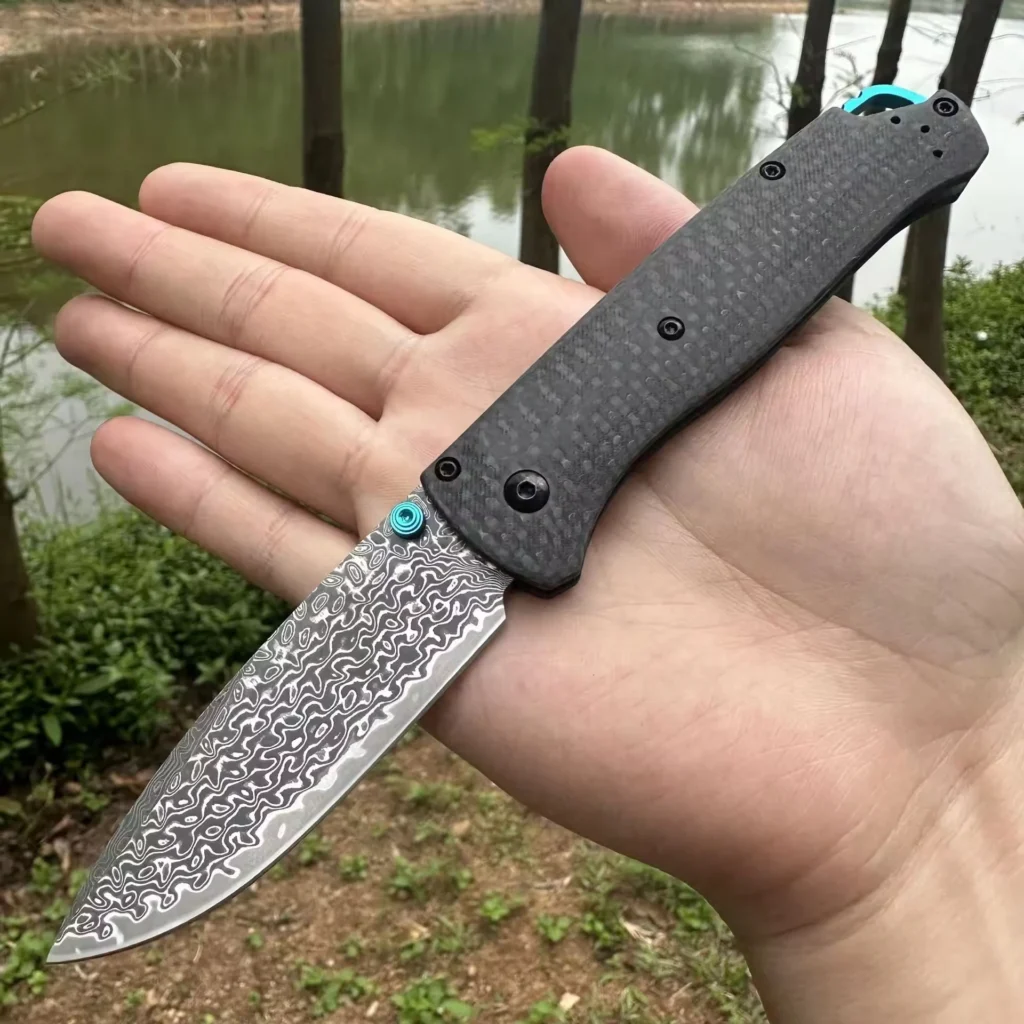 Boutique 533 High-end Collection Gift Pocket Knife Luxury Damascus Steel Folding Blade Carbon Fiber Handle Hun