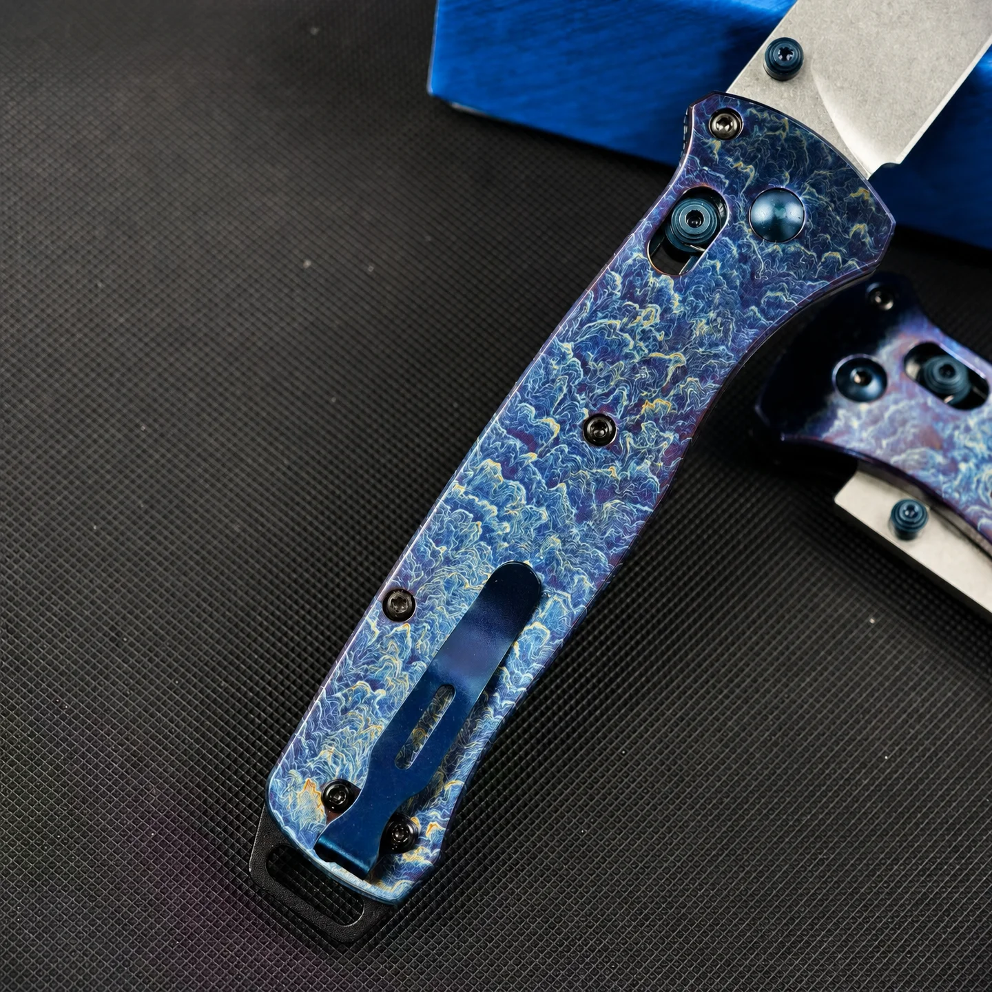 M390 Steel Titanium Handle Folding Knife Lightning Pattern EDC Lightweight Pocket Knife Outdoor Camping - view 6
