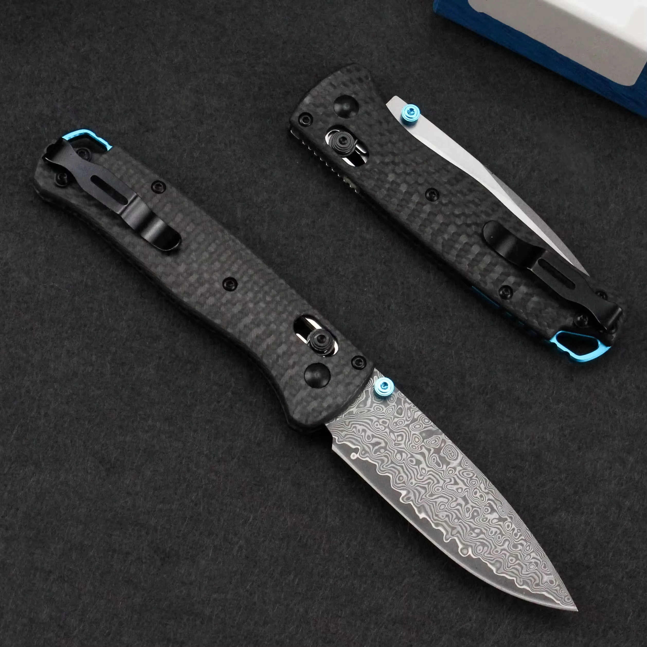 Carbon Fiber Handle Damascus Folding Knife Outdoor Pocket Camping Hunting Tactical High Hardness Knife - view 4