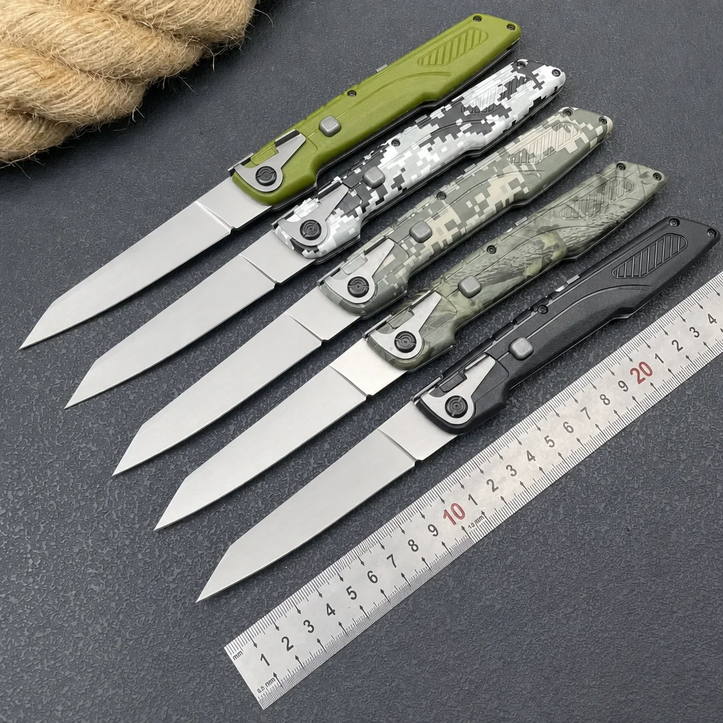 AKC Folding Knife 8Cr13MoV Stainless Steel Blade ABS Handle Large EDC Pocket Knife Outdoor Tool