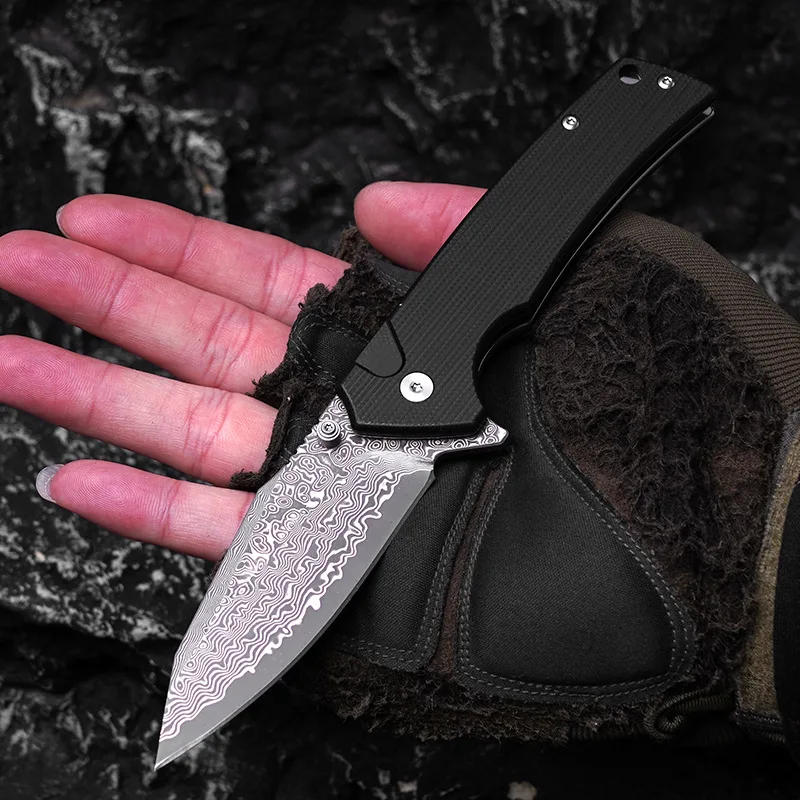 Outdoor Folding Knife D2 Steel Stonewashing Blade Folding Blade G10 Handle Camping Survival Pocket Knife Edc Cus - view 3