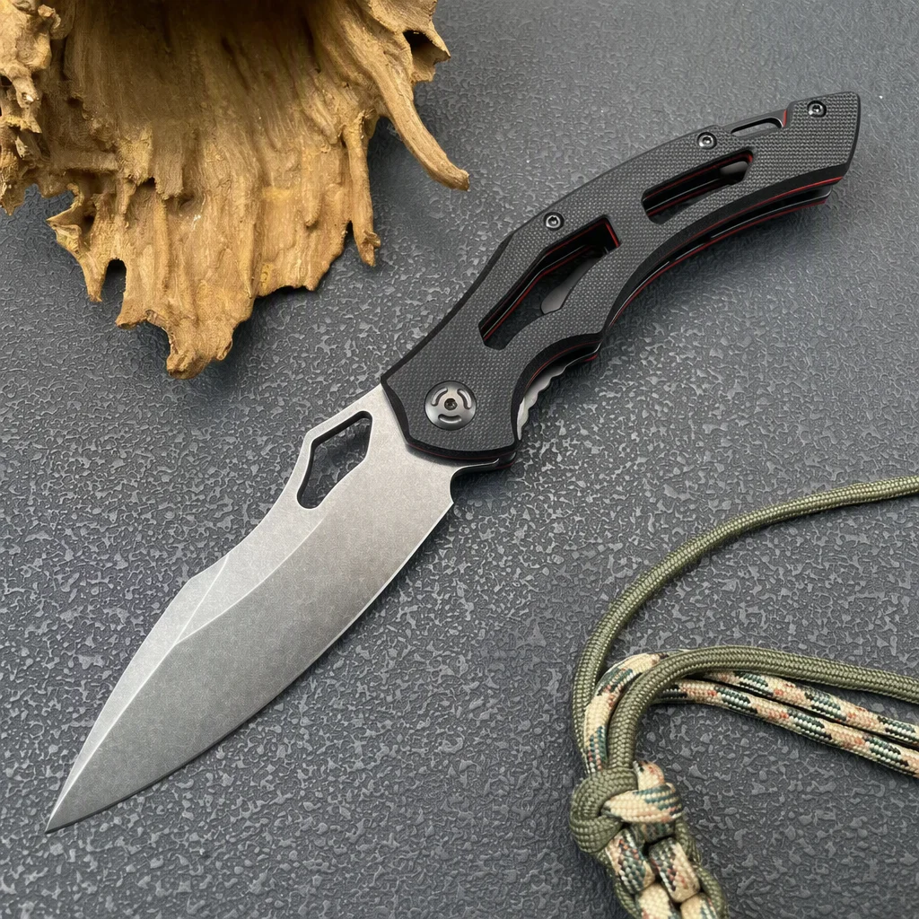Premium EDC Folding Knife with 8Cr13MoV Steel Blade G10 Handle Compact Pocket Knife Outdoor Survival Tool