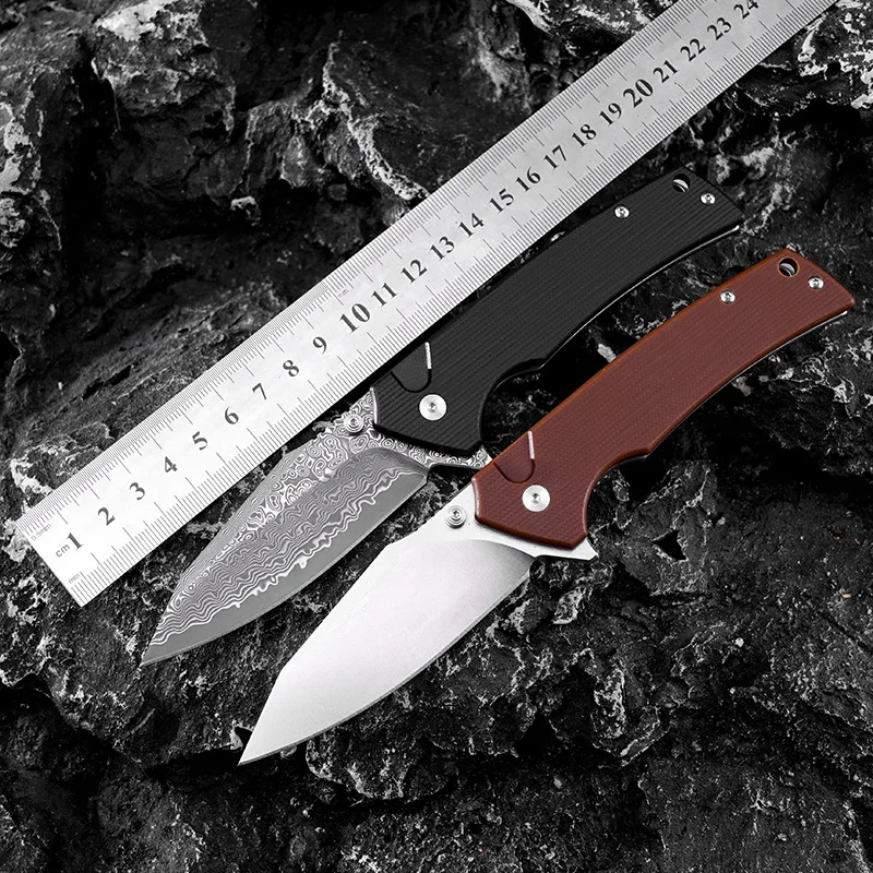 Outdoor Folding Knife D2 Steel Stonewashing Blade Folding Blade G10 Handle Camping Survival Pocket Knife Edc Cus