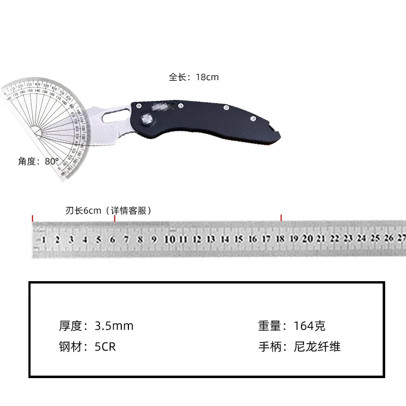 Folding Knife Precision Craft Black Edc High Hardness D2 Stainless Steel Hunting Fishing Pocket Knives - view 4