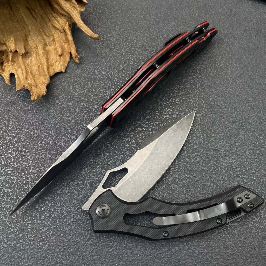Premium EDC Folding Knife with 8Cr13MoV Steel Blade G10 Handle Compact Pocket Knife Outdoor Survival Tool - view 2