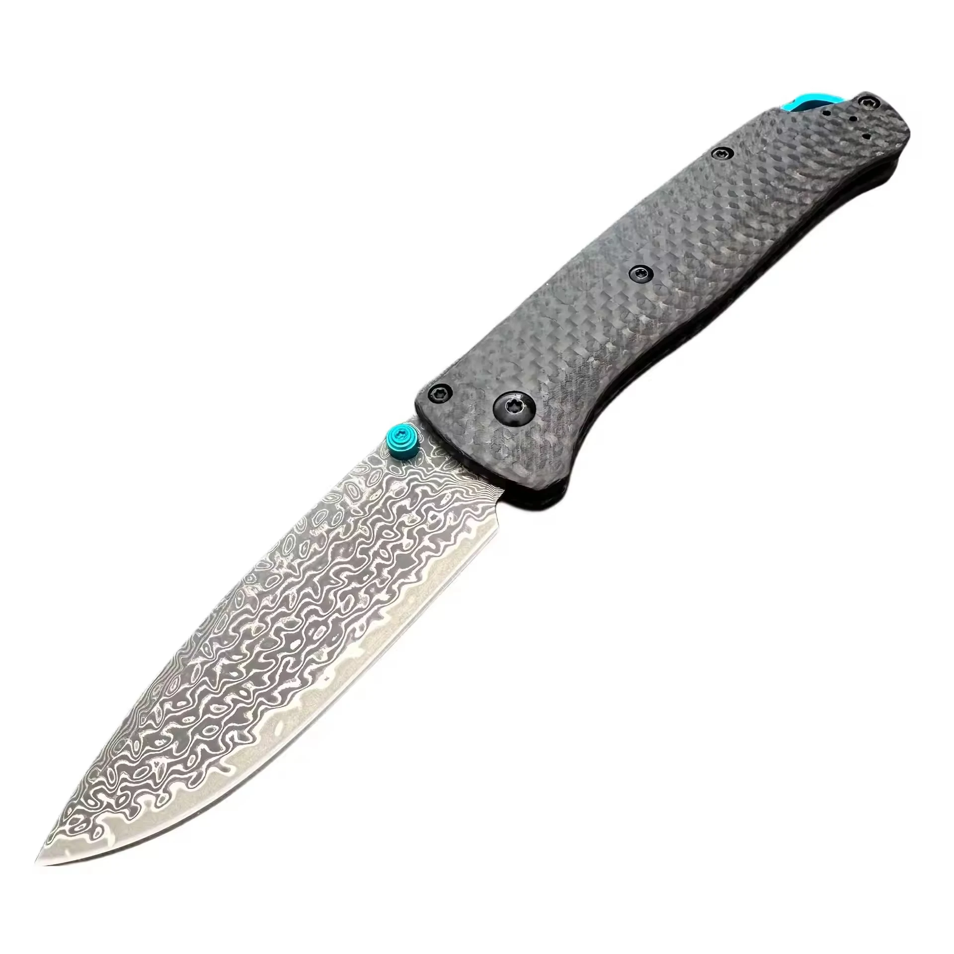 Boutique 533 High-end Collection Gift Pocket Knife Luxury Damascus Steel Folding Blade Carbon Fiber Handle Hun - view 5