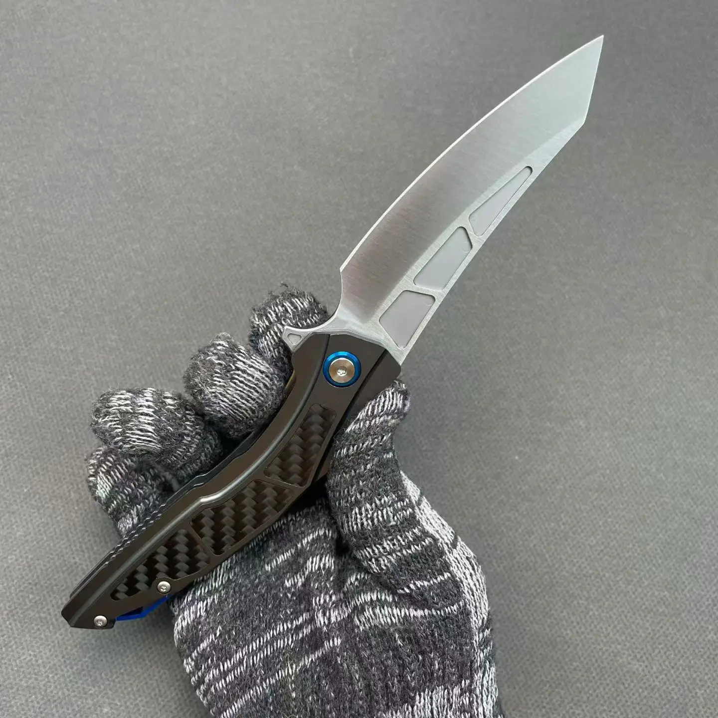 Carbon Fiber Handle Folding Knife 8Cr14 Steel EDC Tactical Outdoor Camping Survival Pocket Knife - view 2