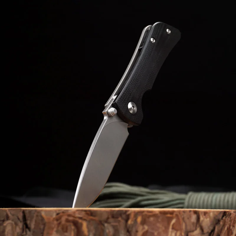 G10 Handle Edc Pocket Knife With Clip Portable Outdoor Camping Fishing D2steel High Hardness Folding Knife