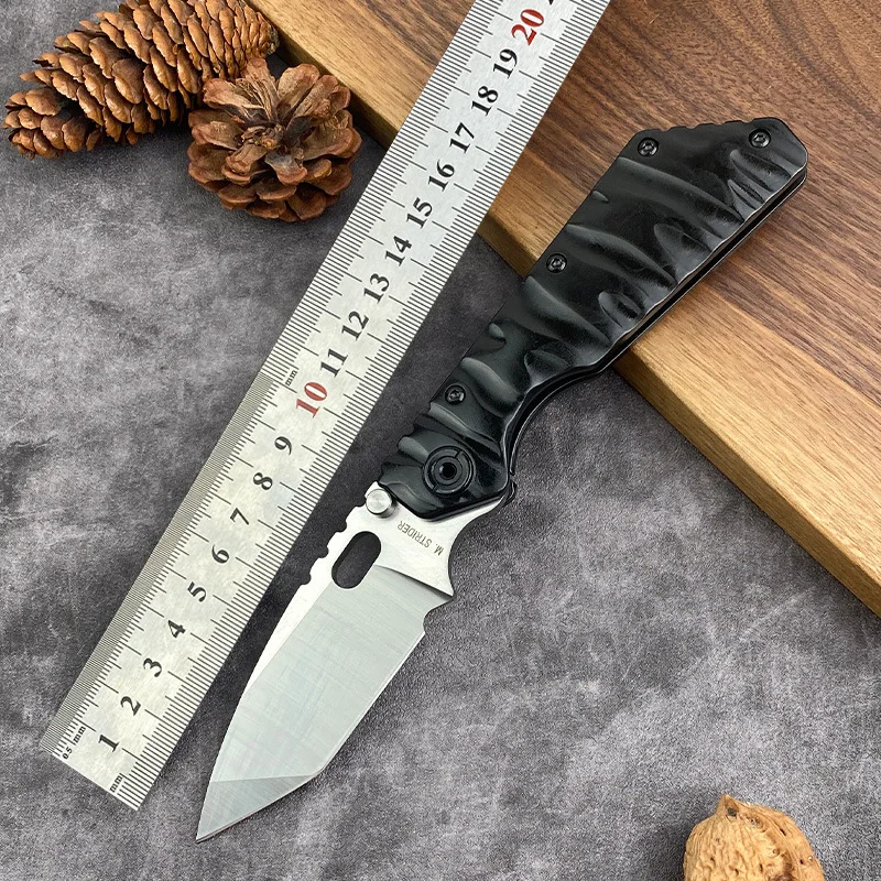 Outdoor Camping Edc D2 Steel Blade Pocket Knife Titanium Alloy Handle Survival Camping Portable Folding Knife Me