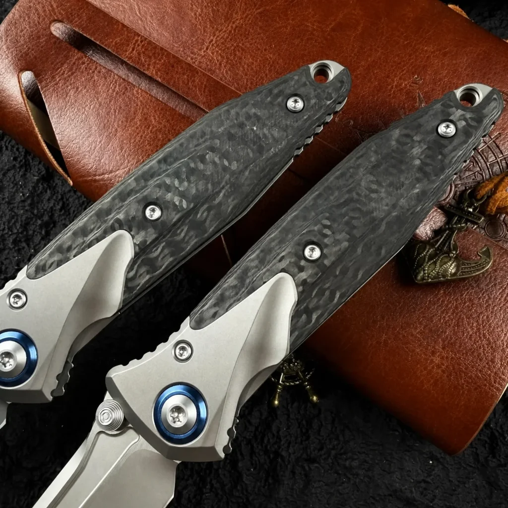 Titanium Carbon Fiber Handle Folding Knife M390 Steel EDC Tactical Outdoor Survival Pocket Knife Premium