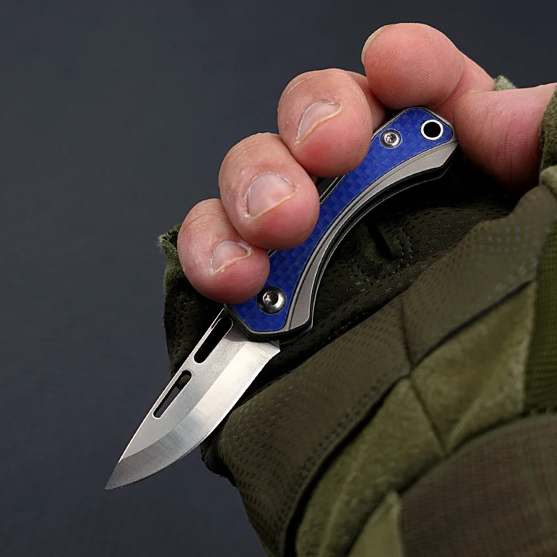 D2 Blade Folding Knife With Titanium Alloy and G10 Handle for Outdoor Camping Customizable Grade - view 2