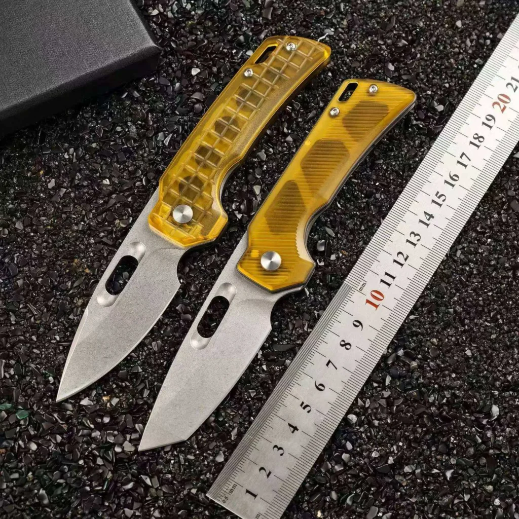 ULTEM Handle EDC Folding Knife 14C28N Steel Ball Bearing Pocket Knife Lightweight Outdoor Survival Camping