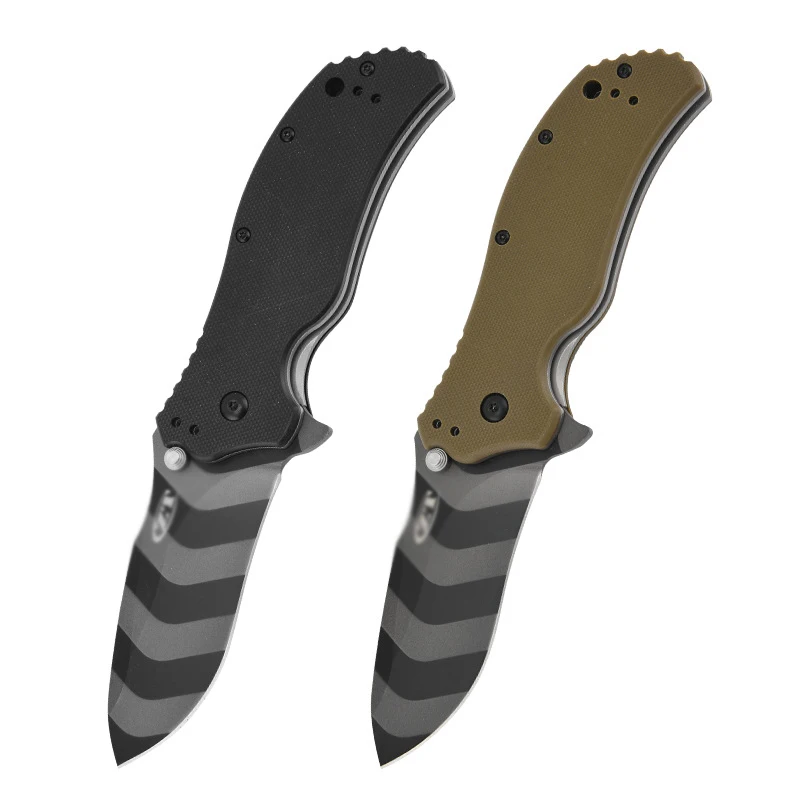 Portable Outdoor Camping Knife With High Hardness Titanium Coated D2 Stainless Steel Folding Knife G10 Handle - view 5