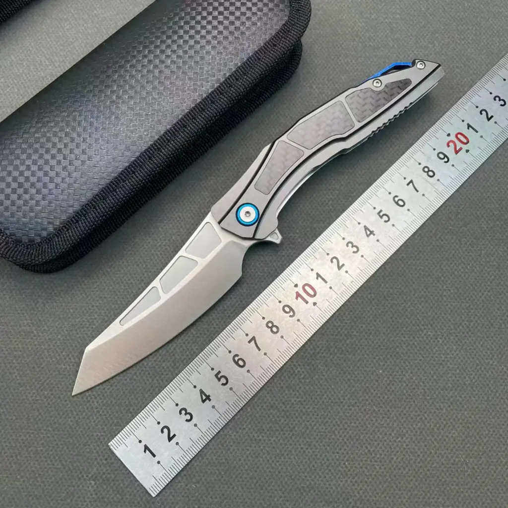 Carbon Fiber Handle Folding Knife 8Cr14 Steel EDC Tactical Outdoor Camping Survival Pocket Knife