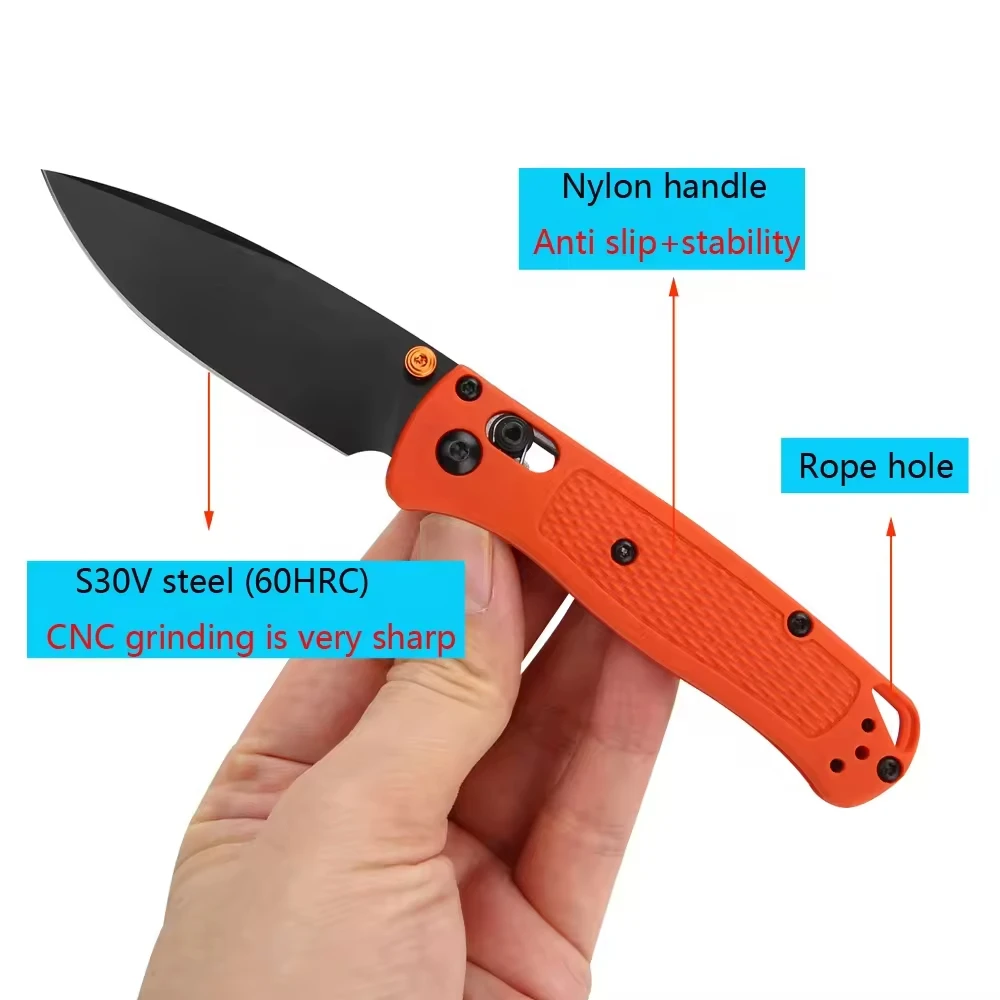 6.4" Cnc D2 Steel Nylon Handle 533 535 556 Folding Knife Hunting Knives Pocket Folding Outdoor Camping K - view 5