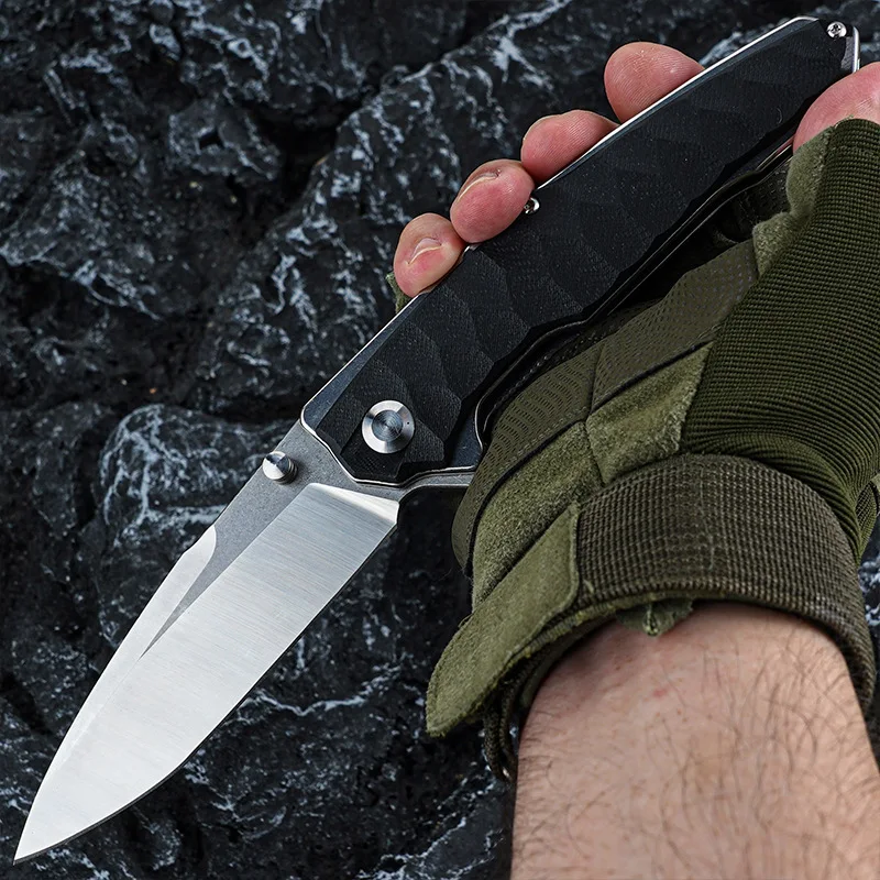 G10 Handle D2 Steel Folding Pocket Knife Outdoor Survival Tactical Defense Hunting Camping