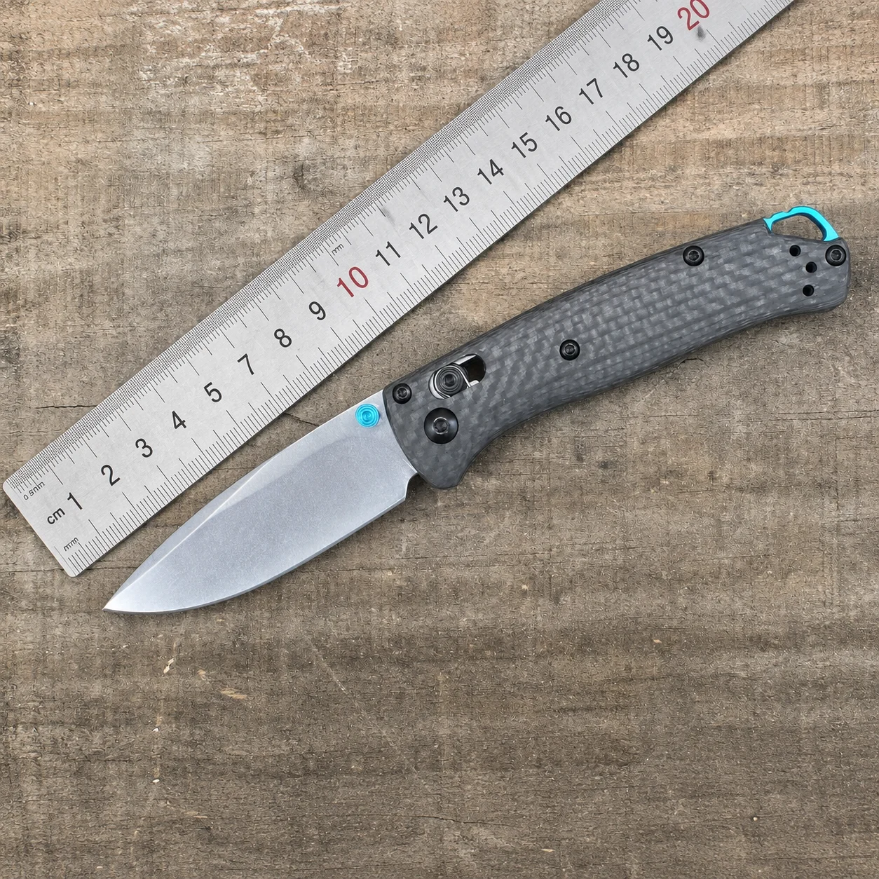 Mini BM 535 Carbon Fiber Handle Folding Knife Custom Drop Point Blade for Camping & Tactical Pocket Knives US Spot