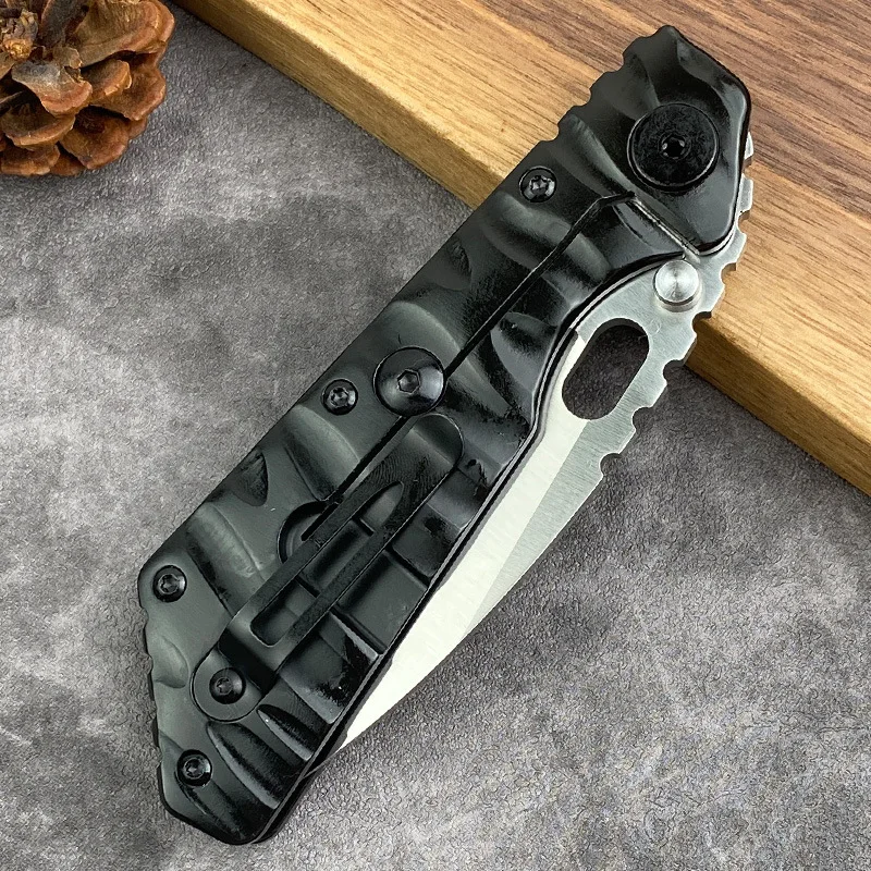 Outdoor Camping Edc D2 Steel Blade Pocket Knife Titanium Alloy Handle Survival Camping Portable Folding Knife Me - view 3