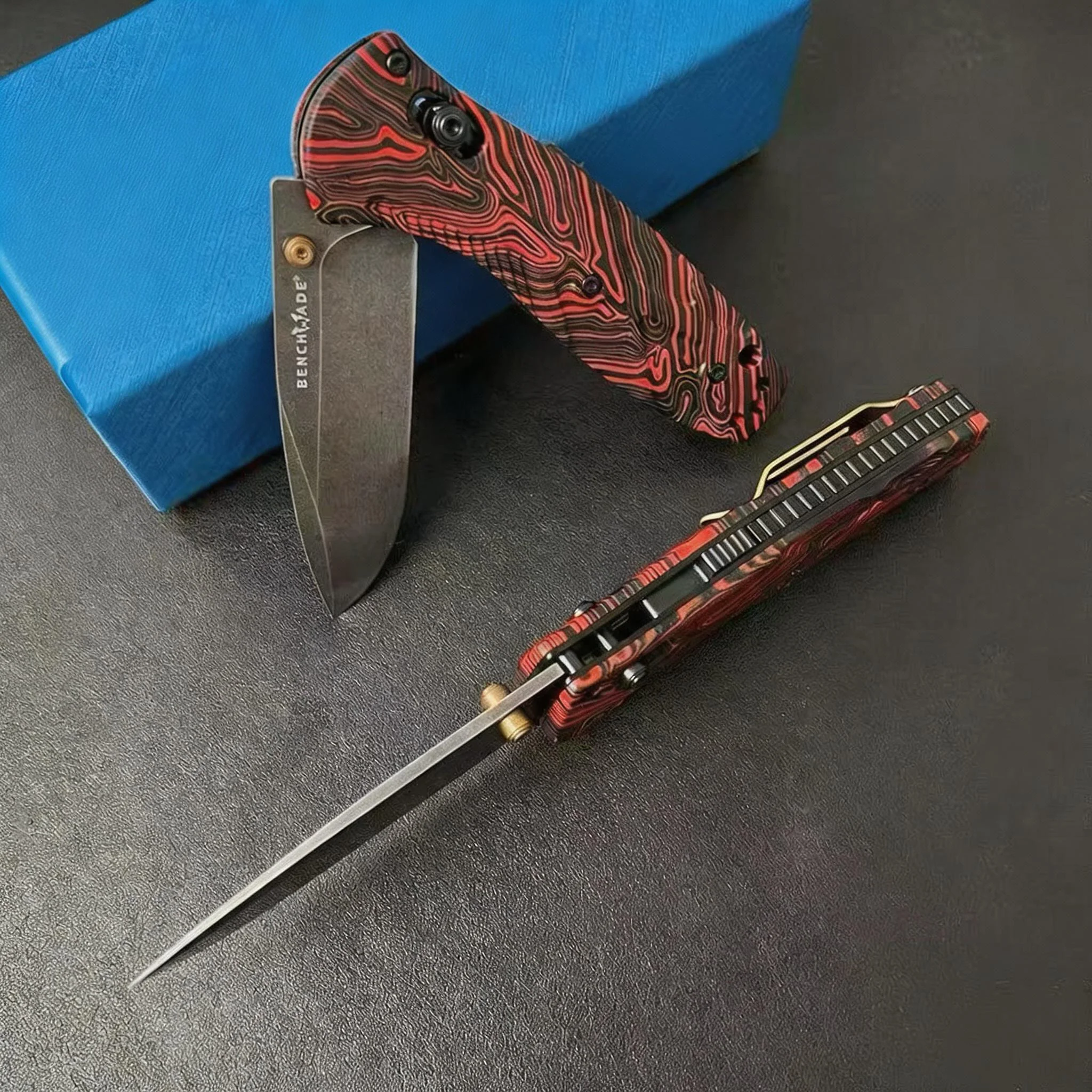 BM585 Top Level Outdoor Stainless Steel Folding Knife for Survival and Self-Defense with DIY Customization G10 - Image 4