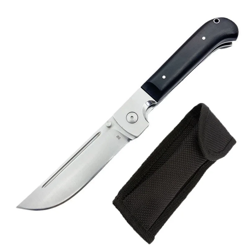 Hot Selling D2 Steel Folding Knife Wooden Handle Tactical Self-defense for Camping Portable Edc Pocket Knife - view 5