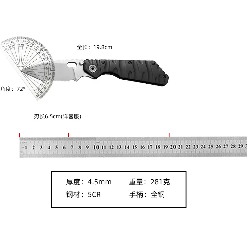 Outdoor Camping Edc D2 Steel Blade Pocket Knife Titanium Alloy Handle Survival Camping Portable Folding Knife Me - view 4