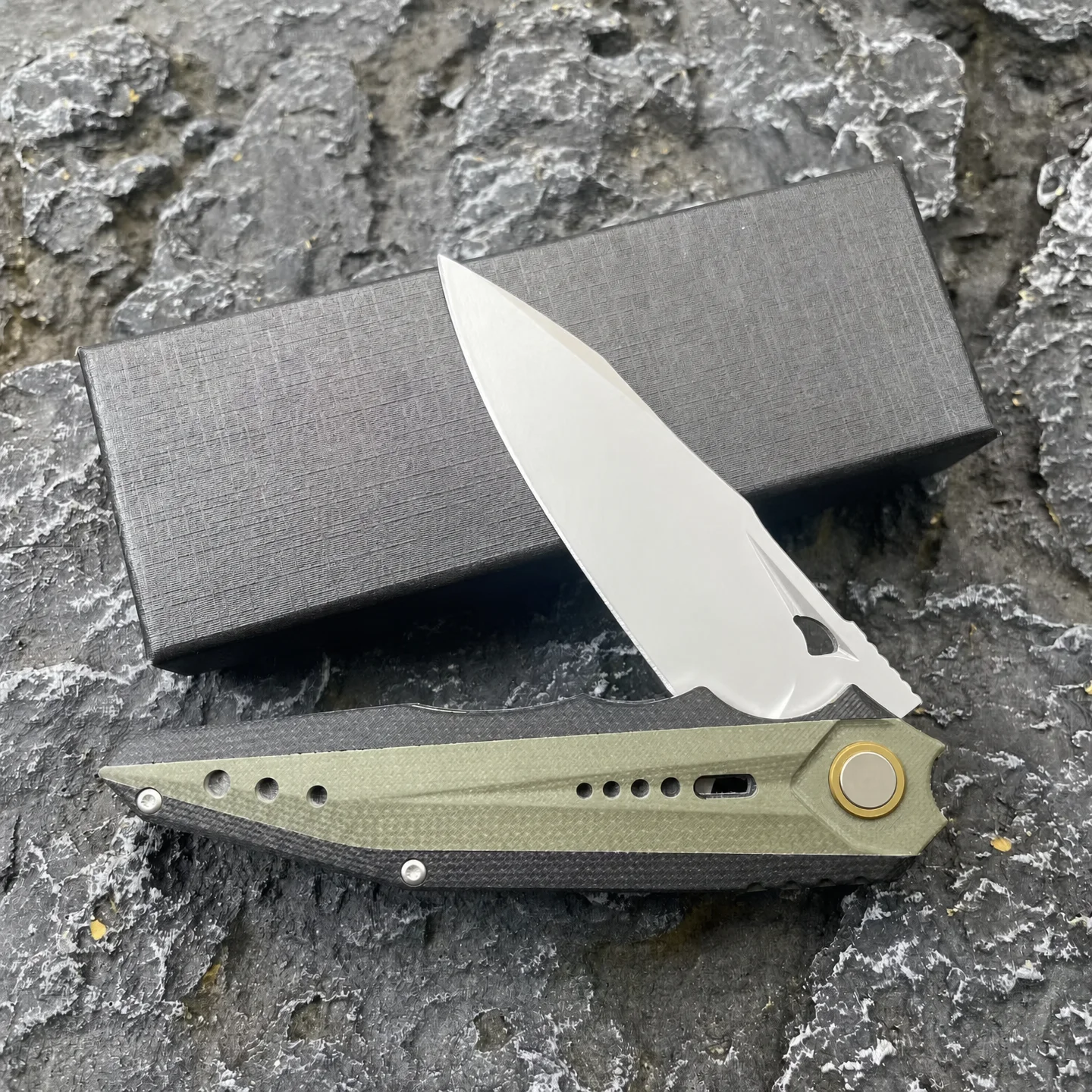Heavy Duty Tactical Folding Knife D2 Steel G10 Handle Black Stonewash Outdoor Camping Survival EDC Pocket Knife - view 5