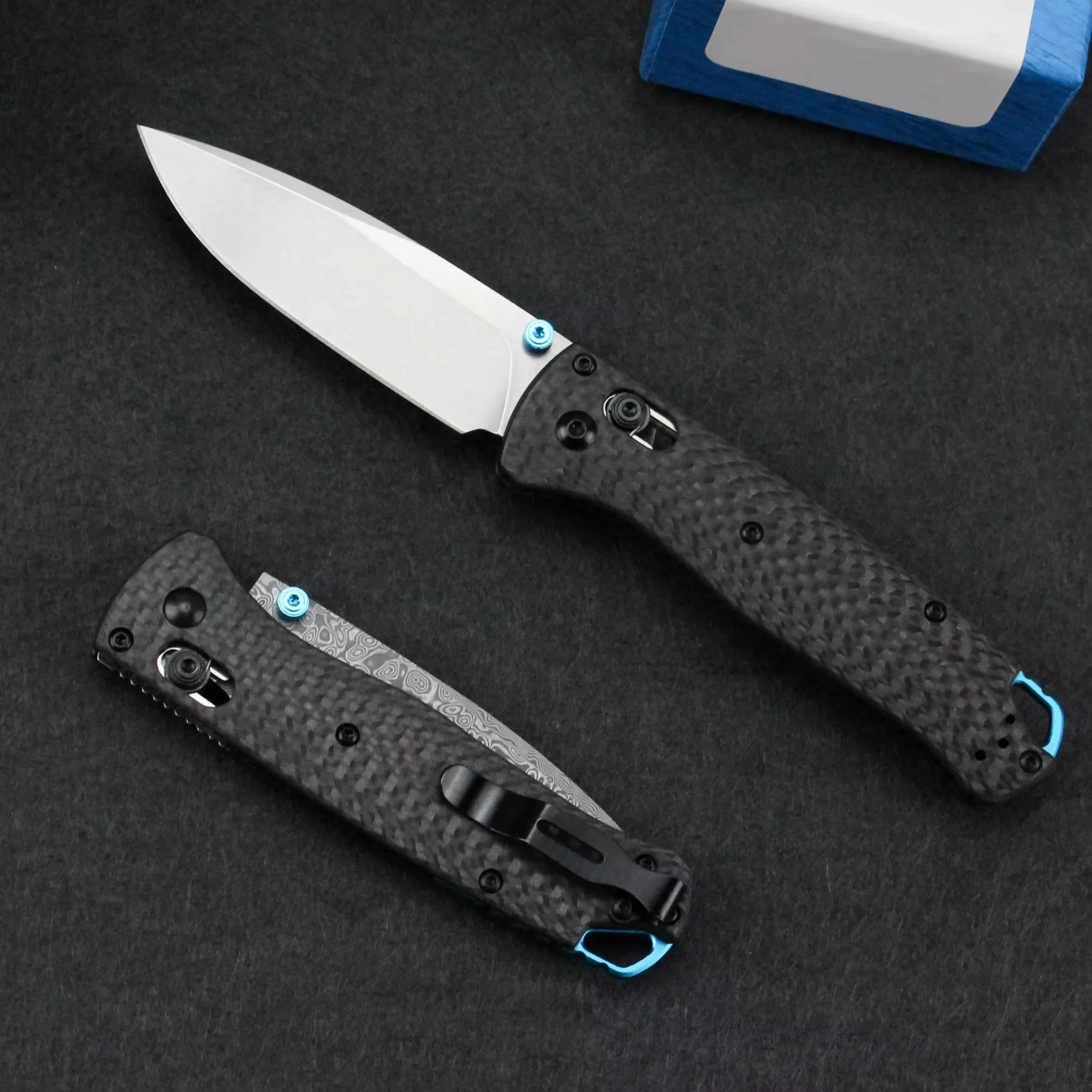 Carbon Fiber Handle Damascus Folding Knife Outdoor Pocket Camping Hunting Tactical High Hardness Knife - view 5