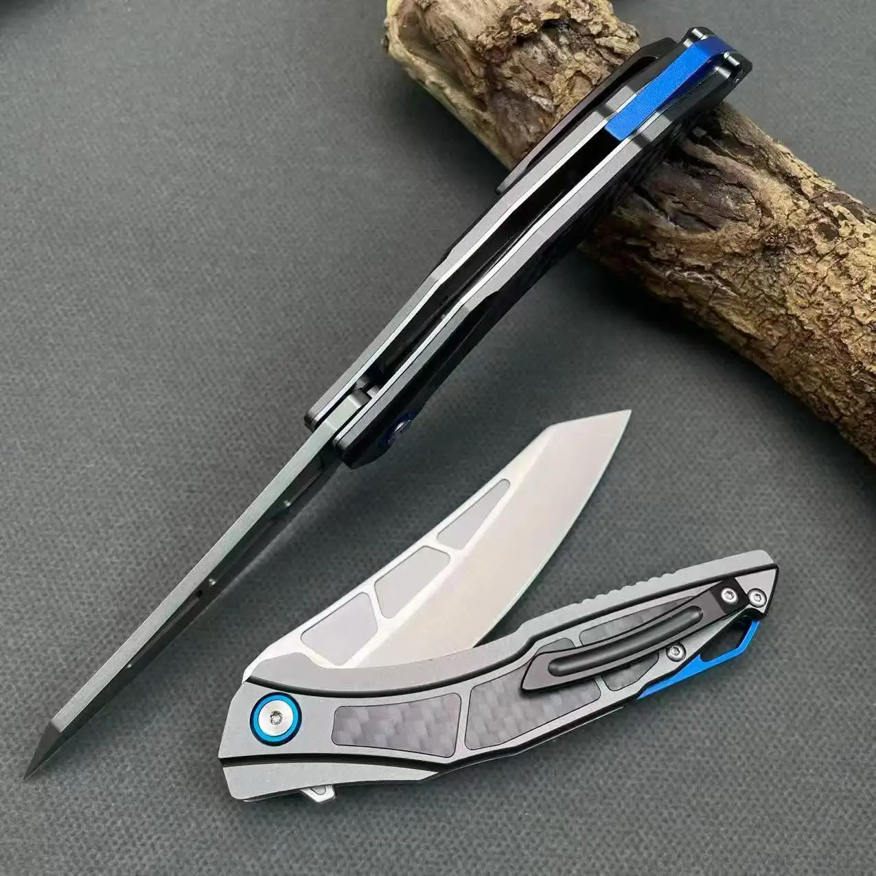 Carbon Fiber Handle Folding Knife 8Cr14 Steel EDC Tactical Outdoor Camping Survival Pocket Knife - view 5