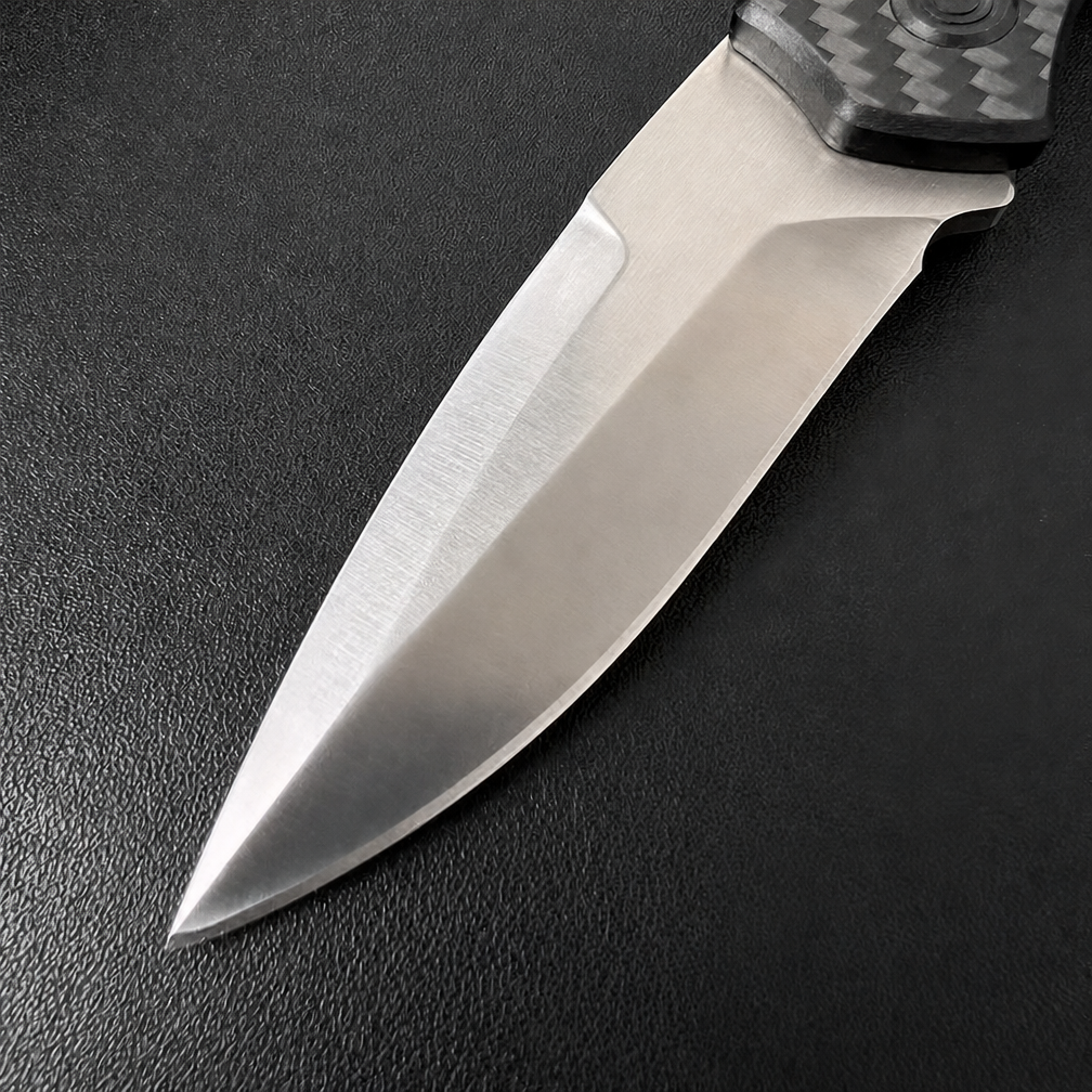 Folding Pocket Knife with Carbon Fiber Handle, CPM-S35VN Satin Finish Blade - Image 6