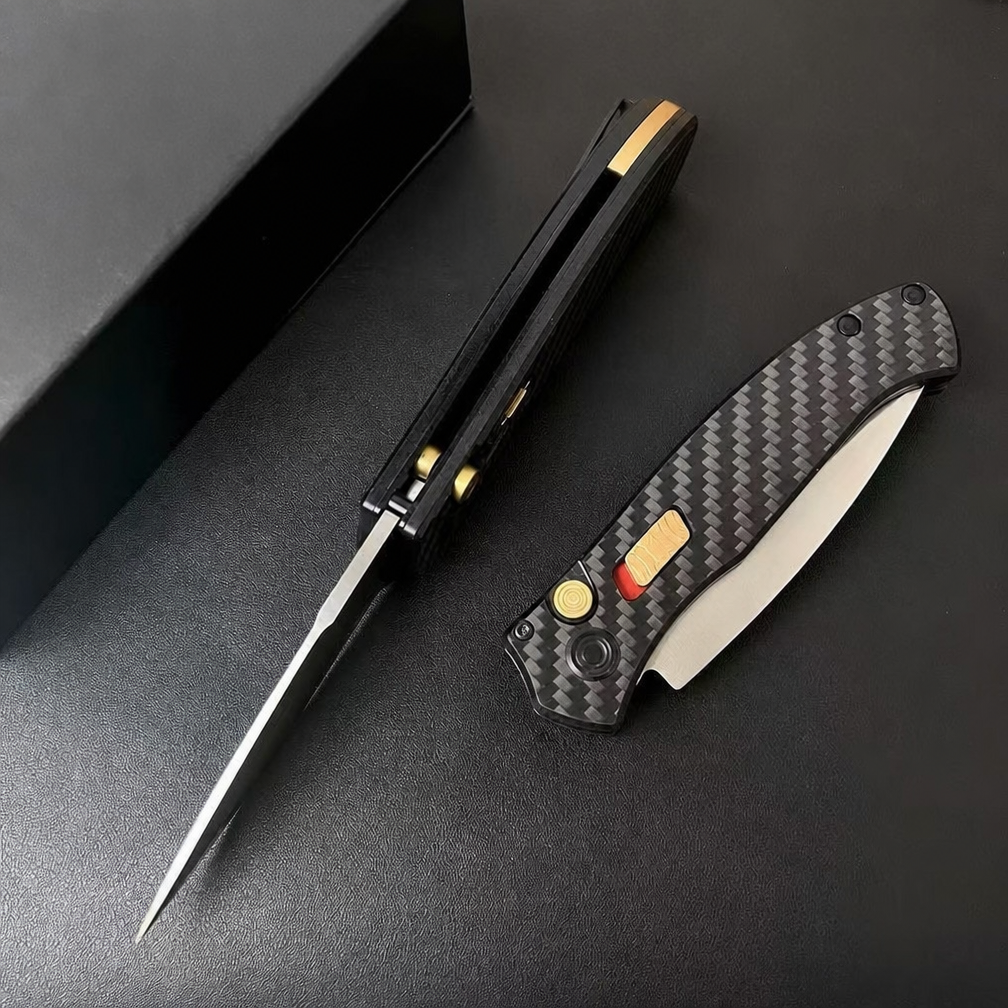 Folding Pocket Knife with Carbon Fiber Handle, CPM-S35VN Satin Finish Blade - Image 5